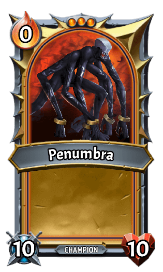 Umbra clan's card with a eight legged slender black creature.